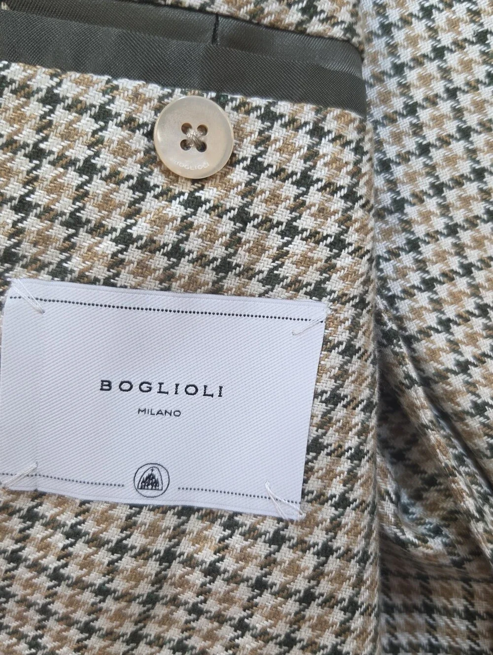 Boglioli K Jacket Houndstooth Beige Size 38R Two-Button Blazer